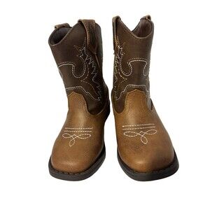 Wonder Nation Youth Boy's Toddlers Size 8 Brown Cowboy Western Boots Ranch Ridin